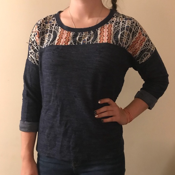 Blue Mid-sleeve Top - Picture 1 of 1